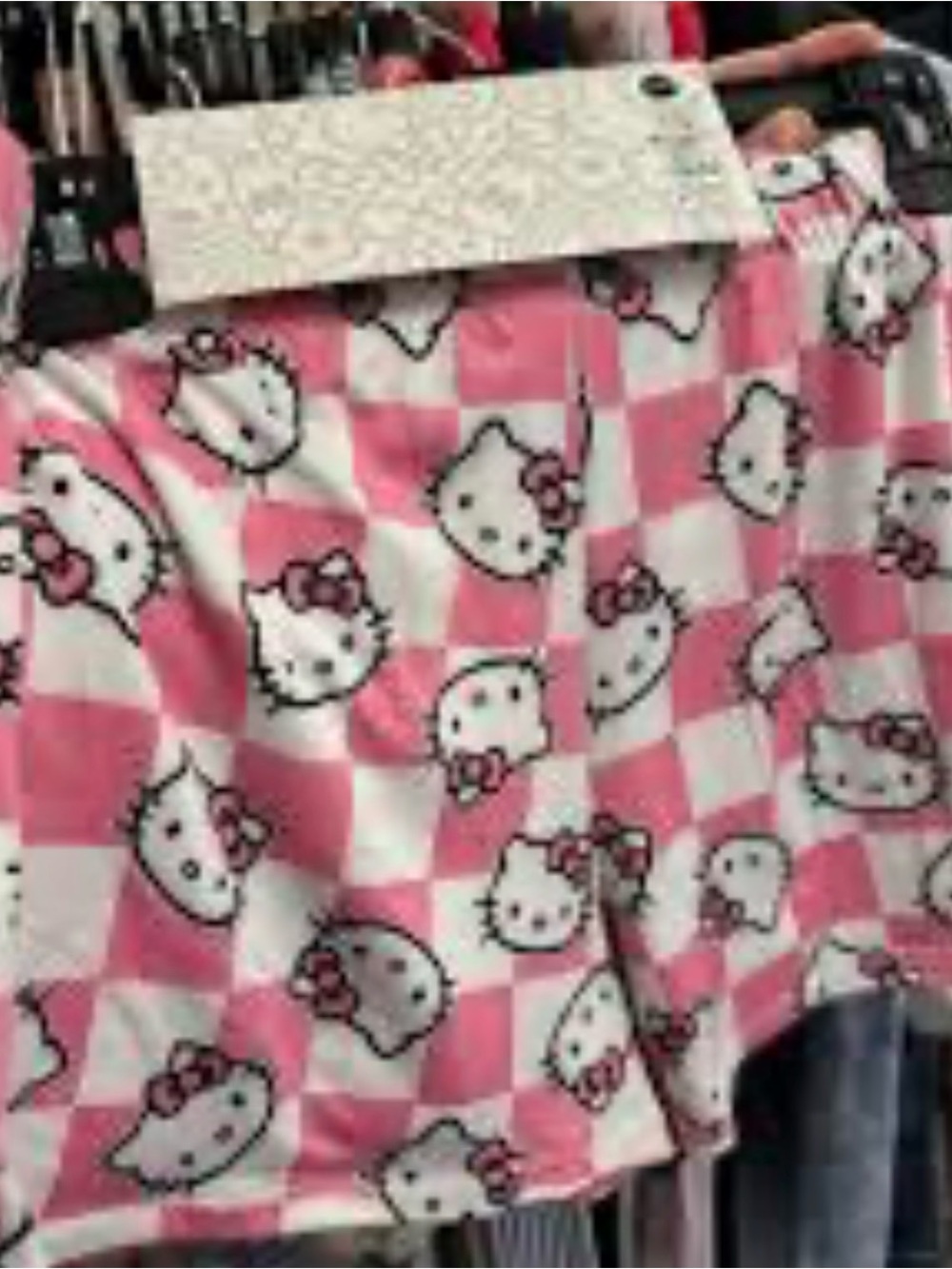 Hello Kitty Pink & White Checkerboard womens Shorts